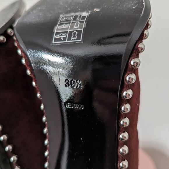 Alexander Wang cranberry maroon wine red suede studded Eri stiletto ankle boots - Picture 6 of 12